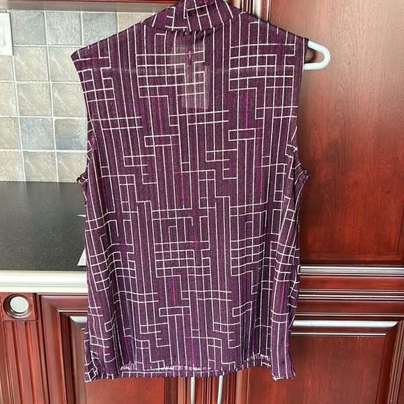 CALVIN KLEIN purple high neck sleeveless top size Large - Picture 6 of 8